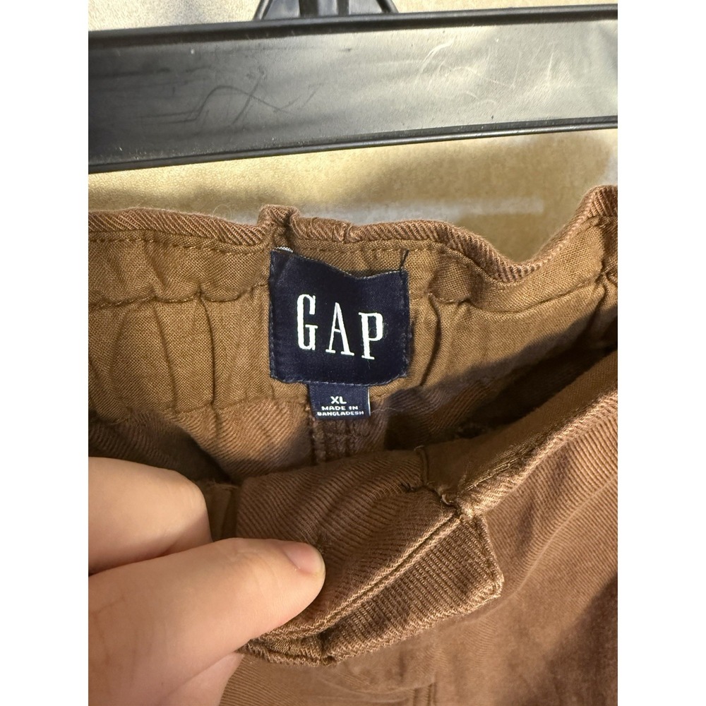 GAP Womens Brown Paperbag Waist Cotton Straight Leg Pants Size XL High Rise - Picture 3 of 13